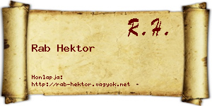 Rab Hektor névjegykártya